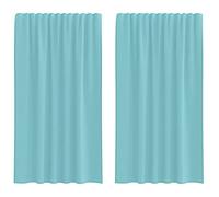 Rideaux en voile - vidaXL - 2 pièces - Turquoise - 140x175 cm - Passe-tringles 7 cm - Semi-transparent - 100% polyester