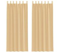 Rideaux en voile - vidaXL - Passe-tringles - 2 pièces - Sable - 140x260 cm - Polyester - Semi-transparent - Lavable
