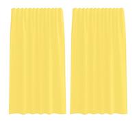 Rideaux en voile - vidaXL - Passe-tringles - Jaune - 140x175 cm - Semi-transparent - 100% polyester - Lavable - 2 pièces