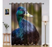 Rideaux et Draperies Intérieurs Canard à TêTe Verte Rideau Volaille 3D Fibre Ultrafine Rideau Chambre, pour Toutes Les Saisons 140x180cm (LxH) 2 Pièces