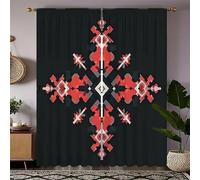 Rideaux et Draperies Intérieurs EsthéTique Rideau Croix 3D Fibre Ultrafine Rideau Chambre, pour Toutes Les Saisons 140x260cm (LxH) 2 Pièces