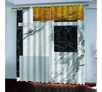 Rideaux Et Draperies Intérieurs Motifs Marbrés Moderne 3D Imprimé Motif Thermiques Isolants Anti Froid 140x240 Cm Rideau Occultants À Oeillets pour Chambre, 2 Panneaux
