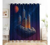 Rideaux et Draperies Intérieurs PlanèTe Rideau Architecture Spatiale 3D Fibre Ultrafine Rideau Chambre, pour Toutes Les Saisons 140x220cm (LxH) 2 Pièces
