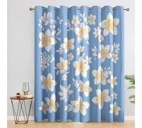 Rideaux et Draperies Intérieurs Plumeria Rideau Fleurs 3D Fibre Ultrafine Rideau Chambre, pour Toutes Les Saisons 140x220cm (LxH) 2 Pièces