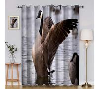 Rideaux et Draperies Intérieurs RivièRe Rideau Oie Noire 3D Fibre Ultrafine Rideau Chambre, pour Toutes Les Saisons 140x180cm (LxH) 2 Pièces