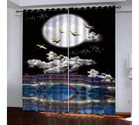 Rideaux Et Draperies Intérieurs Salon 140x240 Cm Draperies Intérieurs Décoration pour Chambre Moderne 3D Architecture du Palais Chinois Lot De 2 Rideau Isolant Thermique Anti Froid À Oeillets, Motif