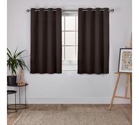 Rideaux exclusifs de maison Sateen GT Twill Woven Room Drunking Blackout Gommet Top Curtain Panel Panel 52x63 Espresso 2 Piece