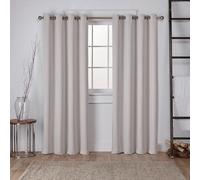 Rideaux exclusifs pour la maison en satin GT tiss en serg , occultants et occultants, paire de rideaux illets, 52 x 108, argent, lot de 2