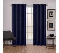 Rideaux exclusifs pour la maison Sateen GT Twill Woven Room Drunking Blackout Gommet Top Curtain Panel Panel 52x96 PAOAT BLUE 2 PICE