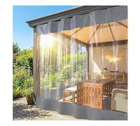 Rideaux Extérieurs en Vinyle pour Terrasse Imperméables, Bâche pour Pergola Panneau De Séparation Transparent Résistant Au Vent pour Porche, Gazebos, avec Œillets(2.5x5m)