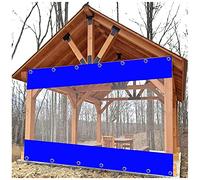 Rideaux Extérieurs, Panneaux Latéraux De Bâche Imperméables Transparents Avec Œillets, Feuille De Bâche en Plastique Pvc Clairs 0,3mm, Pour Patio/porche/pergola, 79 Tailles,WxH-6x3m/19.7*9.84ft