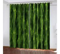Rideaux Fenetre Chambre, Rideau Stof Polyester Vert Paysages D'Arbres Décoration 234L x 274H CM Lot de 2