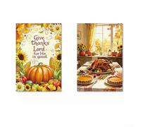 Rideaux Fenêtre Thanksgiving 2pcs 80x120cm Avec Rubans et Oeillets | Tissu en polyester léger résistant à plis Motifs citrouille feuille d’érable Pour utilisation commerciale Rangement