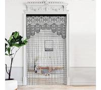 Rideaux Fils Scintille Corde 100x200cm Rideau Anti Mouches Pour Porte, Tapisserie Murale En Macramé TisséeRideau Anti Mouche Exterieur Séparation Décorative Comme Moustiquaire(Black)