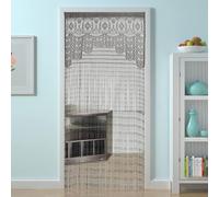 Rideaux Fils Scintille Corde 100x200cm Rideau Anti Mouches pour Porte, Tapisserie Murale en Macramé TisséeRideau Anti Mouche Exterieur Séparation Décorative comme Moustiquaire(Gray)