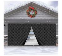 Rideaux Garage pour L'hiver, Rideau Isolant Magnétique pour Porte De Garage, Kit D'isolation pour Terrasse Coupe-Vent, Résistant Aux Intempéries, Insonorisation(Noir,W480xH280cm)