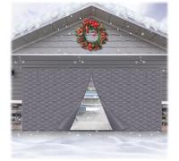 Rideaux Garage pour L'hiver, Rideau Isolant Magnétique pour Porte De Garage, Kit D'isolation pour Terrasse Coupe-Vent, Résistant Aux Intempéries, Insonorisation(Gris,W460xH280cm)