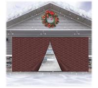 Rideaux Garage pour L'hiver, Rideau Isolant Magnétique pour Porte De Garage, Kit D'isolation pour Terrasse Coupe-Vent, Résistant Aux Intempéries, Insonorisation(brun,W340xH330cm)
