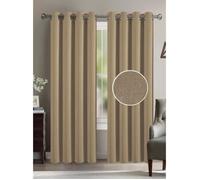 Rideaux - HOMEROKK - Effet Lin - 140 x 260 cm - Tamisant - Taupe Clair