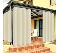 Rideaux imperméables pour terrasse - Rideaux coupe-vent pour tonnelle avec œillets, panneau d'intimité pour pergola, rideau d'extérieur noir 254 x 243 cm (l x H)