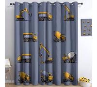 Rideaux Imprimé Dessin Animé Architecture Voiture, Rideaux Occultant pour Chambre À Coucher Salon Cuisine Oeillets Isolation, 75 X 166 Cm (Lxh) 2 Panneaux Draperies Intérieur Gris