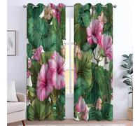 Rideaux Imprimes 140L x 260H cm x2 Économies d'énergie & Réduction du Bruit Rideau Chambre Adult Salon Moderne, Draperies Intérieurs à Oeillets, prêt a Poser, Fleurs Plantes Nature Art Rétro Écologie