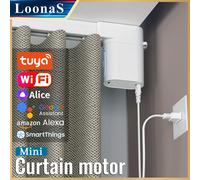 Rideaux intelligents système de moteur de rideau automatique Mini Tuya Wifi tige d'entraînement électrique Support Alice Alexa Google Assist (EU plug)L M R open