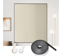 Rideaux Isolant 51 x 155 cm, Temporaires, Isolation Thermique, Facile à Montage, Personnalisable, Film D'Isolation Thermique, avec Ruban Nano pour Grenier, Blanc cassé