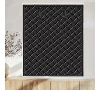 Rideaux Isolants Thermiques pour Fenêtres Hivernales Couverture de Fenêtre Imperméable en Tissu Oxford Bloque le Froid Kit dIsolation Occultant pour Maison Chambre Salon RV Sous-sol(Noir,W76x150cm)