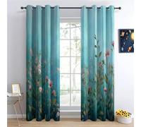 Rideaux Isolation Lumiere Uv, Rideau Économies d'énergie et Réduction du bruit, Fleurs Sauvages Herbe Élégance Discrète Beauté L280 x H260 cm Microfibre, phonique et Thermique, Adult Salon Chambre