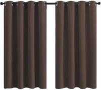 Rideaux Isolés Thermiquement Blacout Eyelet pour Chambre à Coucher Salon 2 Panneaux, Brown, 2pcs×W66*72in/168 * 183cm