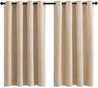 Rideaux Isolés Thermiquement Blacout Eyelet pour Chambre à Coucher Salon 2 Panneaux, Dark Beige, 2pcs×W66*72in/168 * 183cm