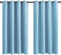 Rideaux Isolés Thermiquement Blacout Eyelet pour Chambre à Coucher Salon 2 Panneaux, Light Blue, 2pcs×W42*84in/107 * 213cm