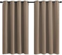Rideaux Isolés Thermiquement Blacout Eyelet pour Chambre à Coucher Salon 2 Panneaux, Light Brown, 2pcs×W42*63in/107 * 160cm