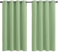 Rideaux Isolés Thermiquement Blacout Eyelet pour Chambre à Coucher Salon 2 Panneaux, Light Green, 2pcs×W55*68in/140 * 173cm