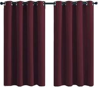 Rideaux Isolés Thermiquement Blacout Eyelet pour Chambre à Coucher Salon 2 Panneaux, Red, 2pcs×W55*96in/140 * 244cm
