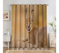 Rideaux Jaune Occultants Isolant Thermique Anti Froid, Largeur 140 x Hauteur 220cm, Rideaux Serval pour Salon et Chambre, Tenture Opaque à Oeillets, 2 Pièces b1214