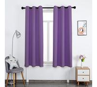Rideaux longs occultants à isolation thermique de couleur unie avec œillets antirouille, économie d'énergie, rideaux personnalisés, 73 x 114 cm (l x L), violet royal