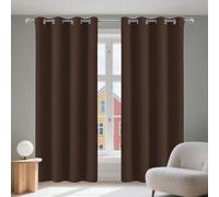 Rideaux Lot de 1 110 x 100 cm Thermique Isolant Anti Froid Rideau Occultant Thermiques à Oeillets Design Moderne à Oeillets pour Chambre, Salon, Bureau, Brun