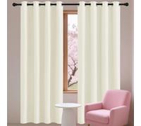 Rideaux Lot de 1 206 x 217 cm Isolant Anti Froid 100% Lumiere Bloquer Anti Chaleur Opaque Rideaux Salon Moderne Doux et Esthétiques, Décoration Maison pour Maison Chambre, Beige