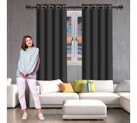 Rideaux Lot de 1 240 x 240 cm Thermique Isolant Anti Froid Rideaux Occultants Thermique à Oeillets Design Moderne à Oeillets pour Chambre Adulte Salon, Gris Foncé