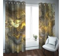 Rideaux Modernes occultants de Luxe en marbre Abstrait doré 2 Panneaux pour Chambre à Coucher Rideaux économes en énergie pour Bureau Salon H160xB132