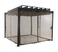 Rideaux moustiquaire pour tonnelle FLAMENCO Noisette 3 x 2 m - Polyester Hespéride