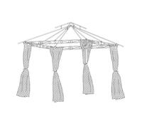 Rideaux moustiquaire pour tonnelle ""Fogo"" 3x3m en polyester noir - Hespéride