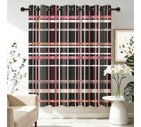Rideaux Occultant 140L X 260H cm Lot de 2 avec Oeillets, Multicolore Rideau Salon Chambre Cuisine Moderne Mode Géométrique Grille Rideau Thermique Isolant Anti Froid et Chaleur pour Garçon et Fille