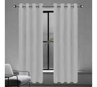 Rideaux Occultant 200 x 165 cm 100% Polyester, Isolement Thermique Installation Facile Rideau Salon, Rideau Phonique Design Moderne à Oeillets pour Maison Chambre Fenetre, Gris Clair