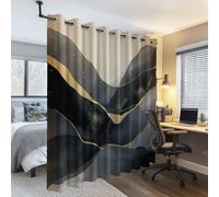 Rideaux Occultant 70L x 160H cm Lot De 2 avec Oeillets, Protection Contre Le Froid et la Chaleur Moderne Abstrait Luxe Élégant Lignes Rideaux Imprimé pour Le Salon Chambre à Coucher Couleur