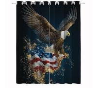 Rideaux Occultant 70L X 280H cm Lot De 2 avec Oeillets, Protection Contre Le Froid et la Chaleur Photographie Luxe Drapeau Animaux Aigle Rideaux Imprimé pour Le Salon Chambre à Coucher Couleur