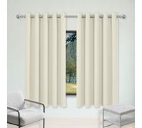 Rideaux Occultant à Oeillets 160 x 260 cm Rideau Thermique Isolant Anti Chaleur Lot de 1 Rideaux Occultant Design Moderne à Oeillets pour Chambre Adulte Salon, Beige