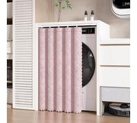 Rideaux Occultant Armoire Cuisine, Rideau de Placard Anti-poussière avec Rail Coulissant Autocollant pour sous L'évier Étagères Petite Fenêtre(Pink,WxH80x90cm/31x35inch)